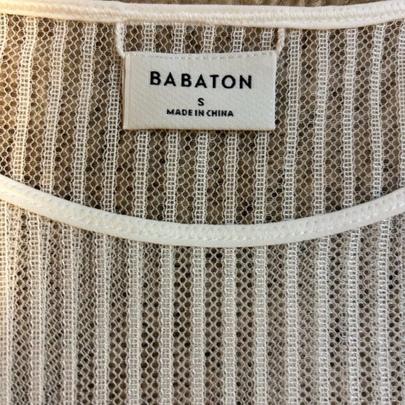 Aritzia Babaton Women's Humber Mesh Short Sleeve Shirt - White - US S - Picture 4 of 5